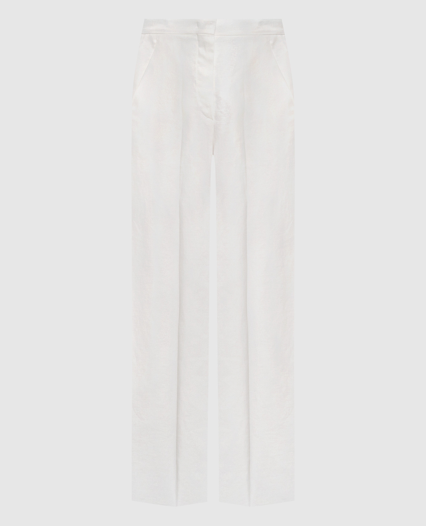 

AVERSA white linen pants with logo Max Mara
