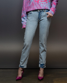 Versace Jeans Couture Blue jeans with logo patch 76HAB5S1CDW95