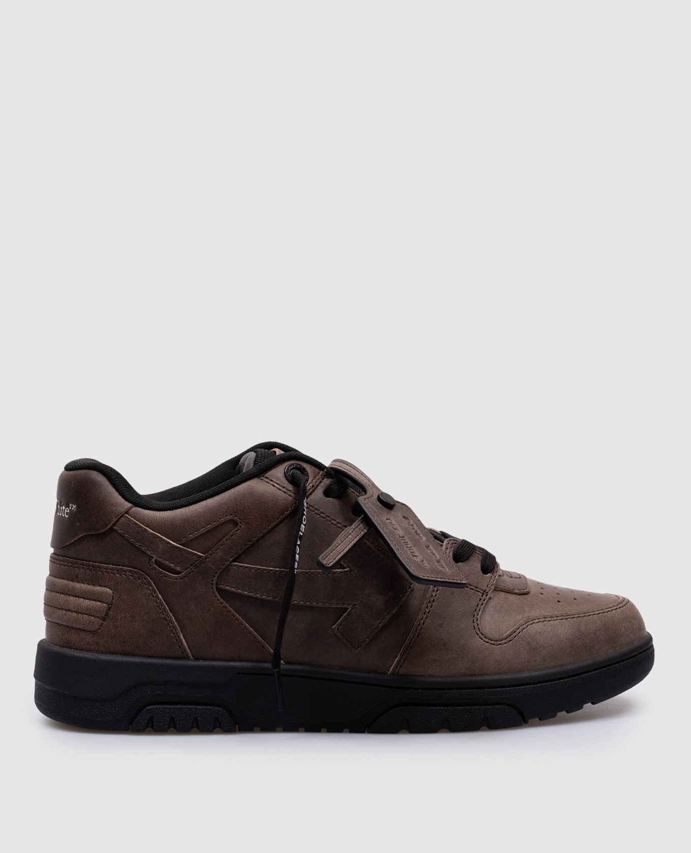 Out of office brown leather sneakers off-white