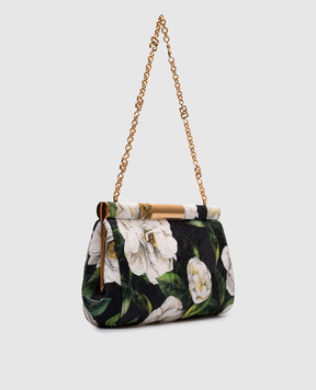 Dolce&Gabbana Black clutch with gardenia print BB7620A9C02