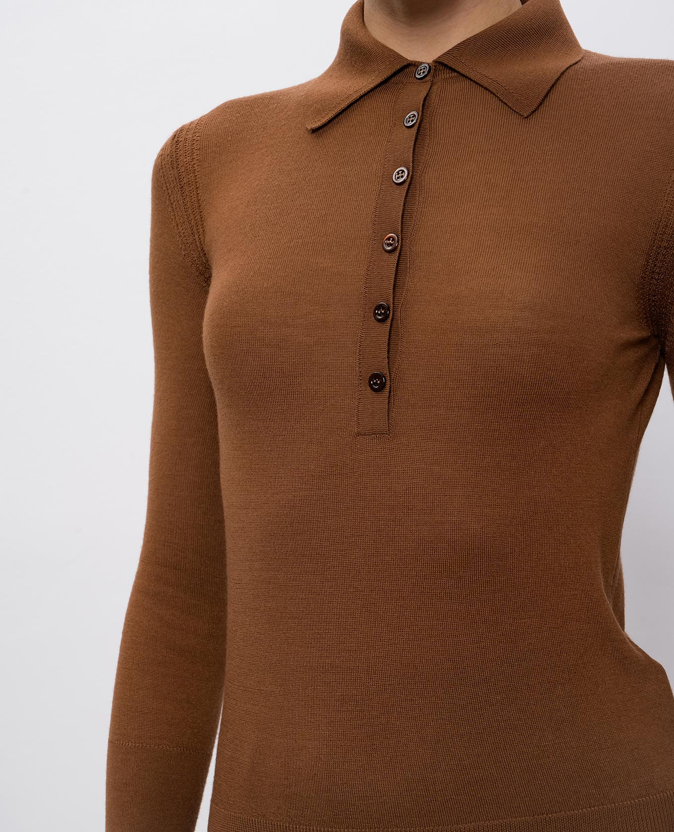 Brown wool polo shirt Ermanno Scervino 5