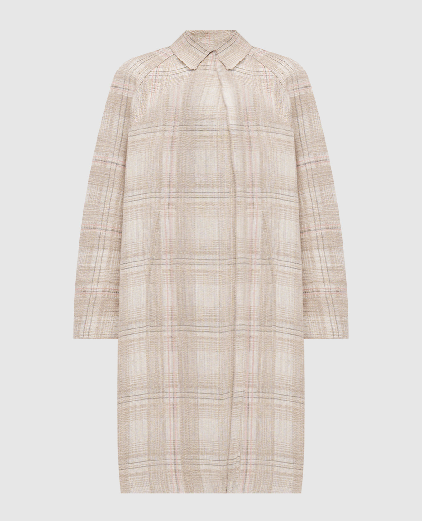 

Beige checked linen coat BOBOUTIC