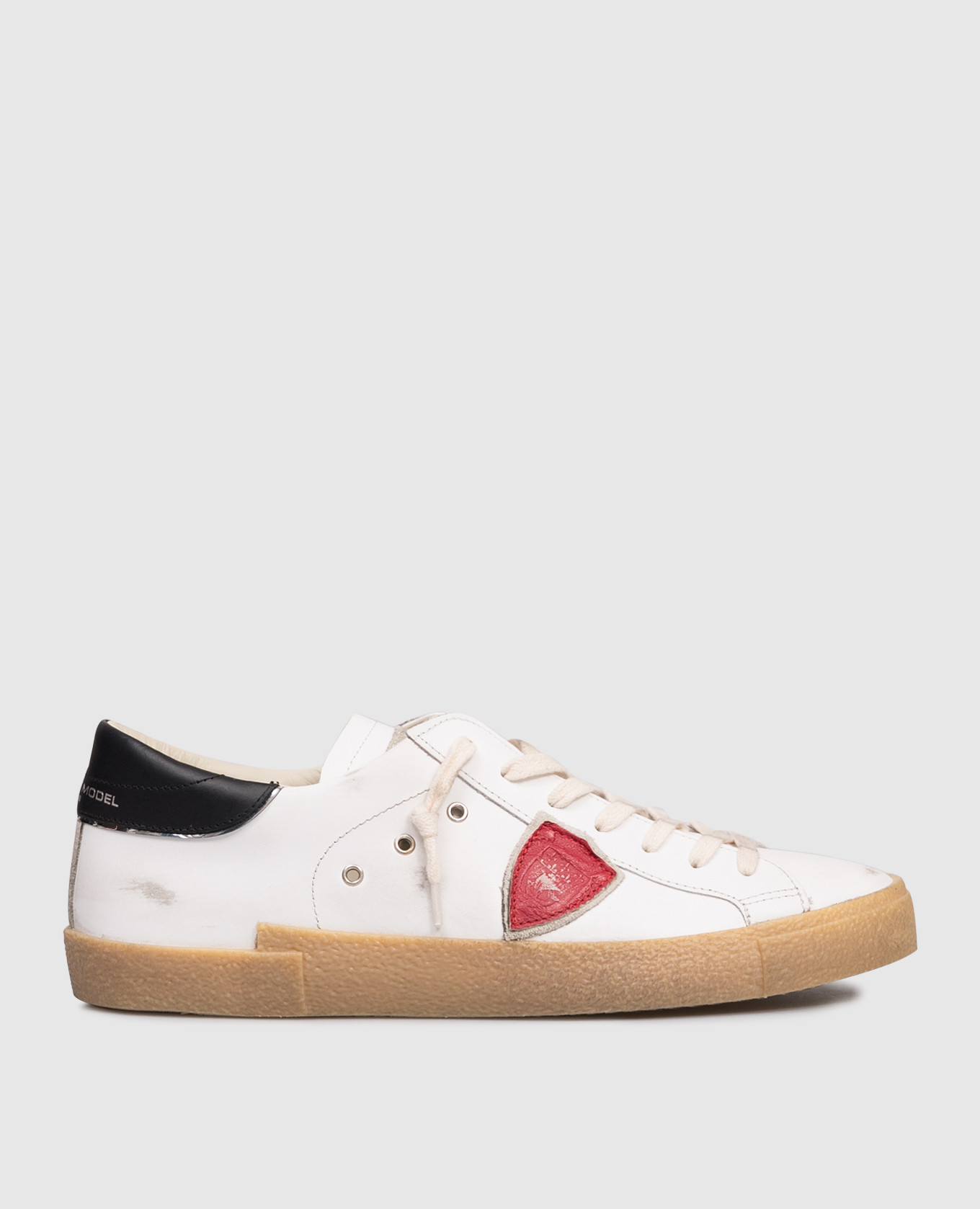 White leather sneakers with logo Philippe Model