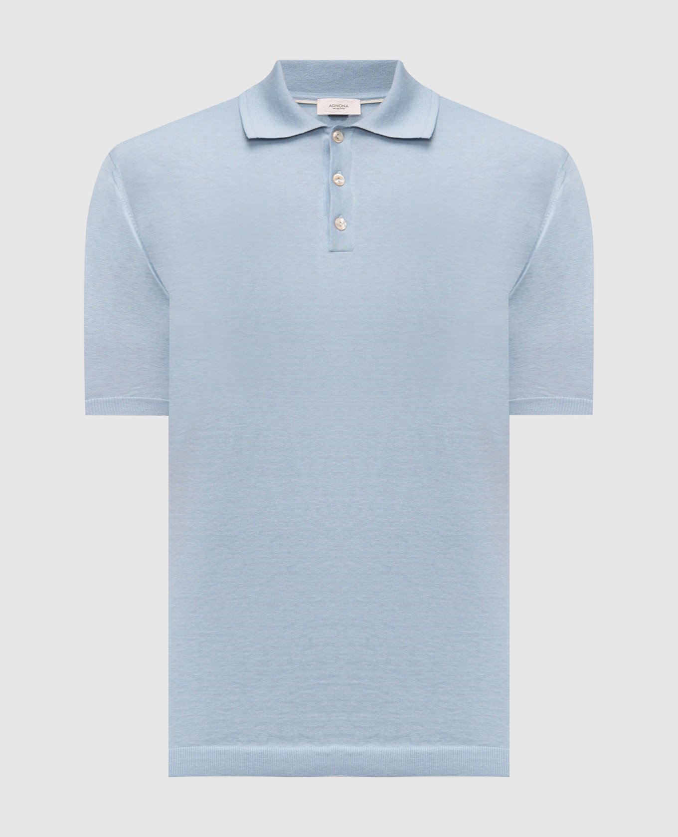 

Blue silk polo with logo Agnona, Light blue