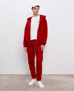 Max Mara VIOLINO burgundy joggers with logo embroidery VIOLINO