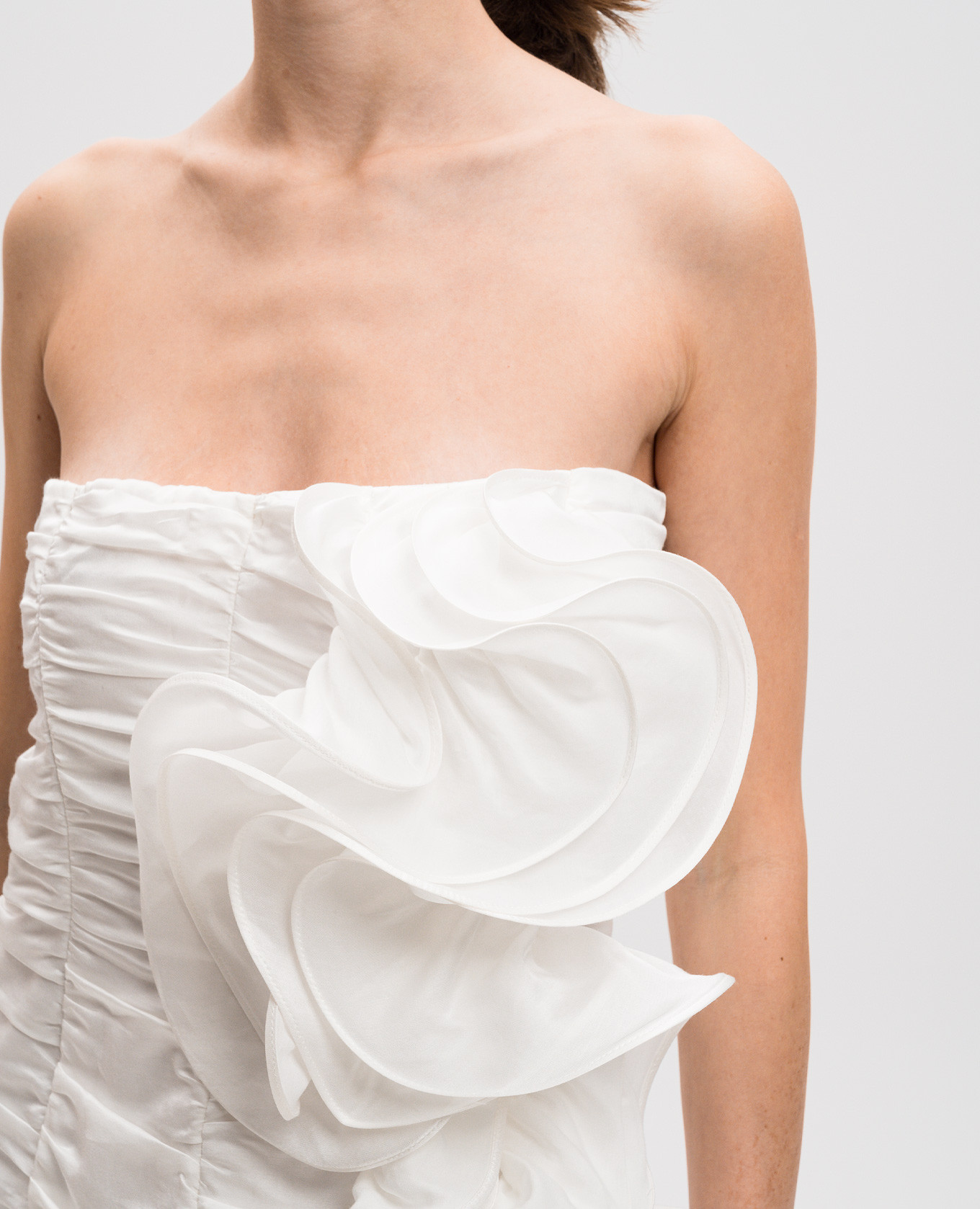 

White Orbet Silk Draped Mini Dress Charo Ruiz