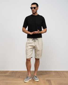 Cashmere&Whiskey Black linen T-shirt TS6452360706F