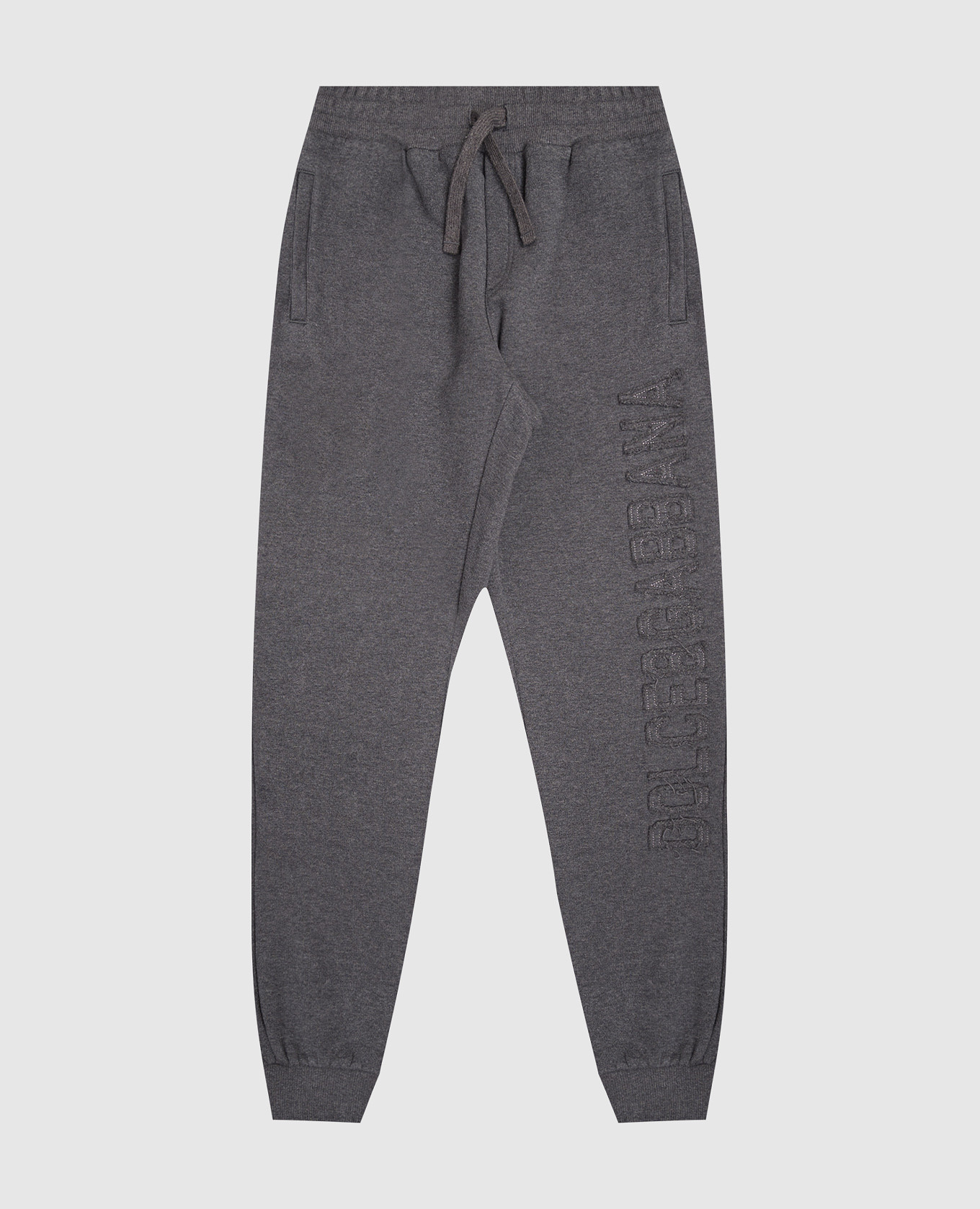 Children&#39;s gray joggers with logo applique Dolce&Gabbana