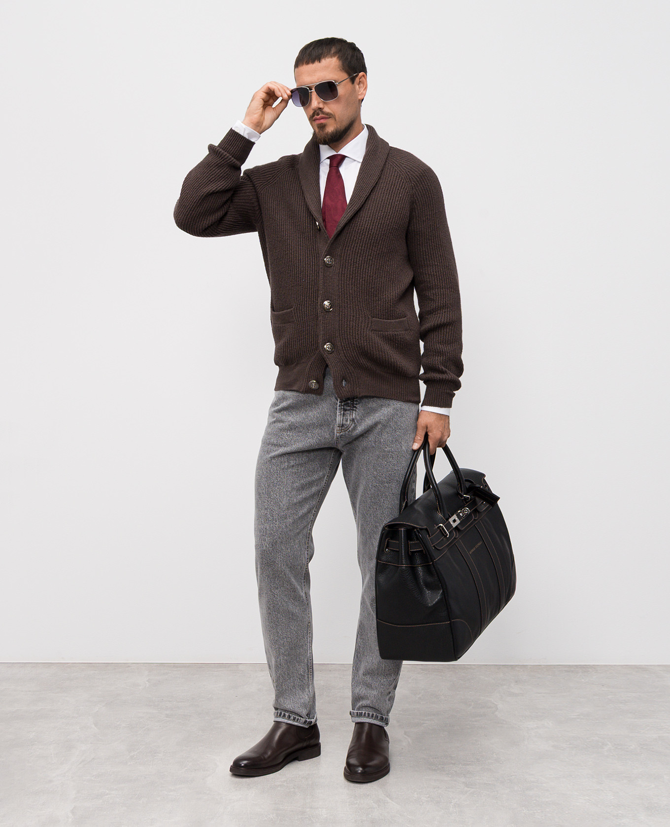 

Grey jeans with logo patch Brunello Cucinelli