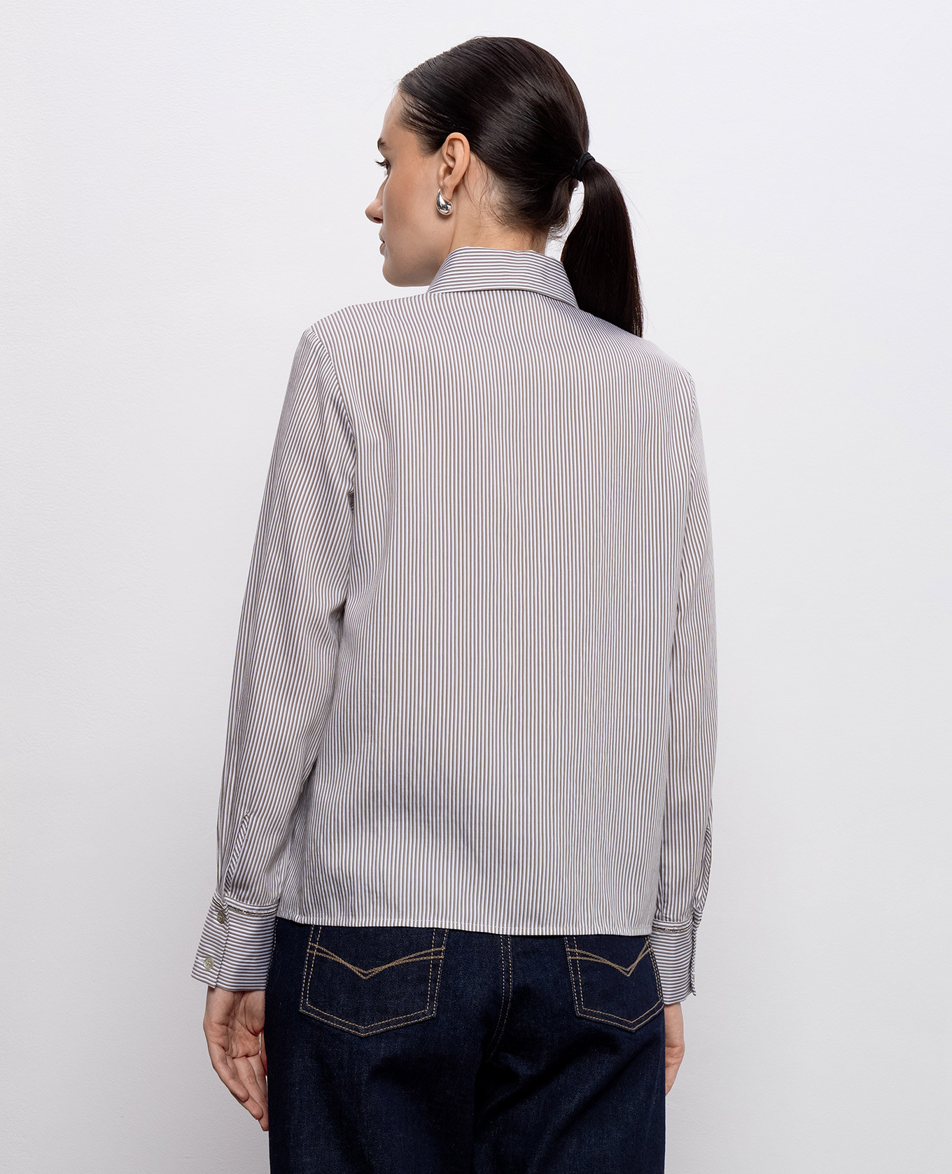 

Striped shirt with monil chain Peserico, White