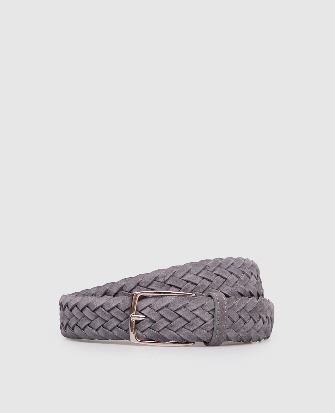 

Grey suede belt with weaving ISAIA