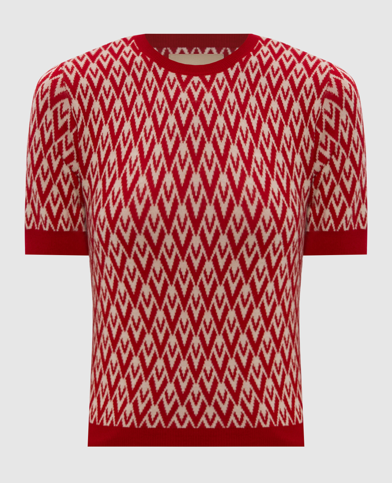 

Red wool top with a pattern Valentino