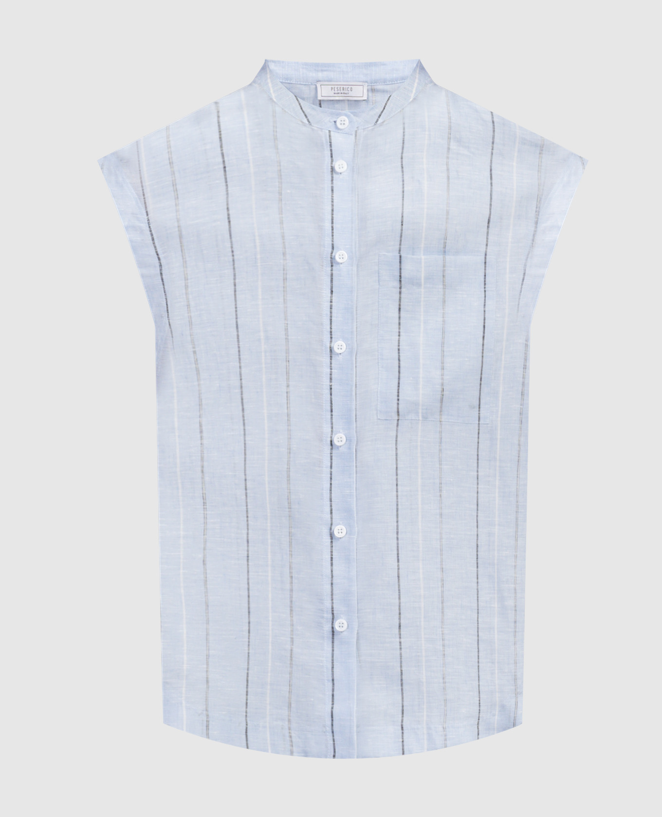 Blue striped linen shirt peserico