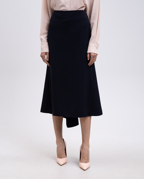 Victoria Beckham Blue midi skirt with wool 1325WSK006591C