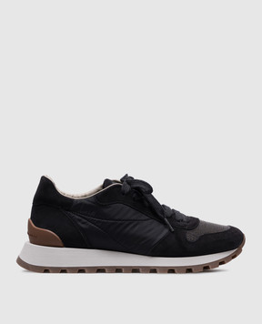 スニーカー BRUNELLO CUCINELLI Woman Sneakers Black MZSFG2110P C7284 Suede runners for Woman in Pine Cone Brown | Brunello Cucinelli
