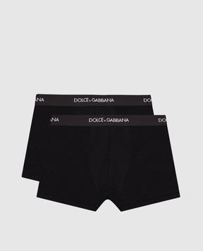 Dolce&Gabbana Children's set of black boxer shorts with logo L4J701ON00G