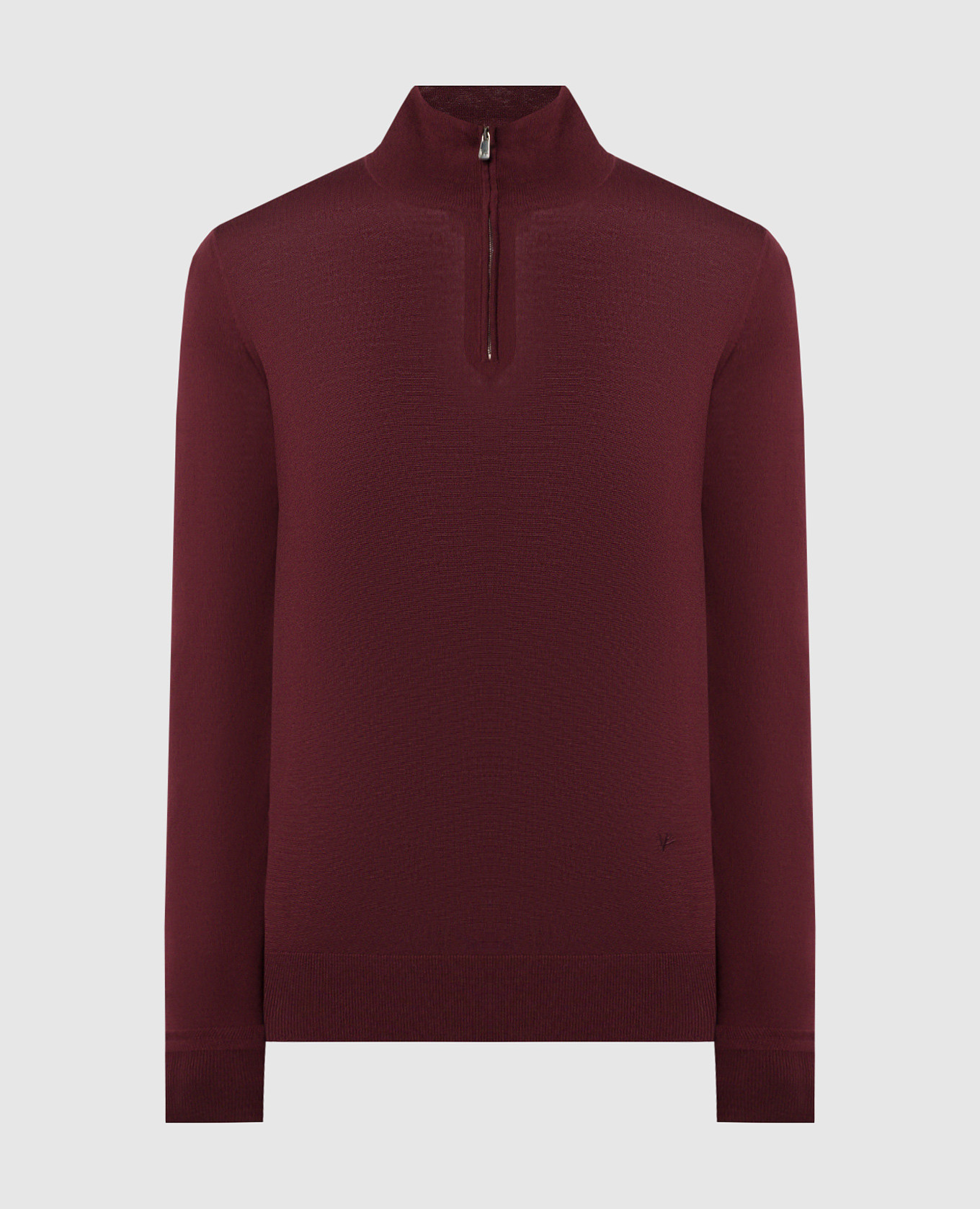 

Burgundy wool jumper with logo embroidery ISAIA