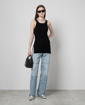 Helmut Lang Black ribbed top O01HW711