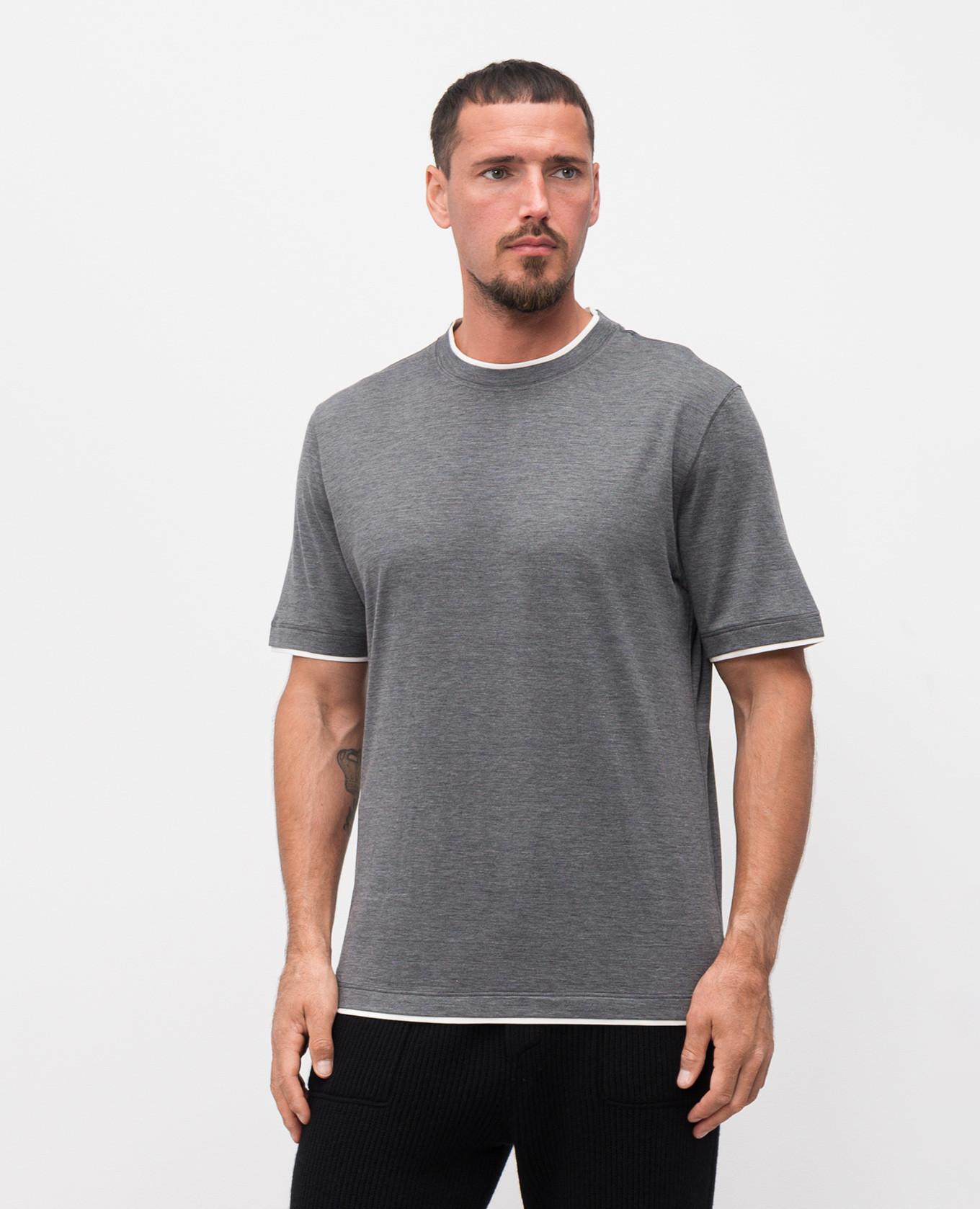 

Gray silk t-shirt Brunello Cucinelli, Grey
