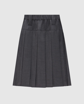 Brunello Cucinelli Gray pleated skirt with wool MP087G3662
