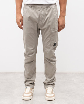 C.P. Company Grey pants with logo patch MPA211A005529G