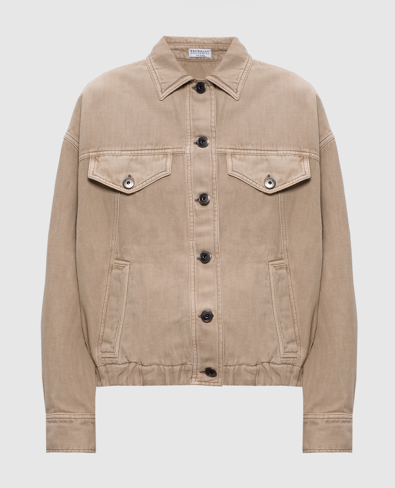 

Beige linen jacket with monil chain Brunello Cucinelli
