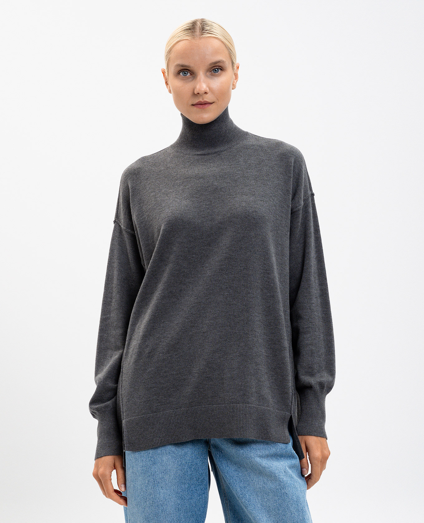 

Gray sweater with slits Twinset, Grey