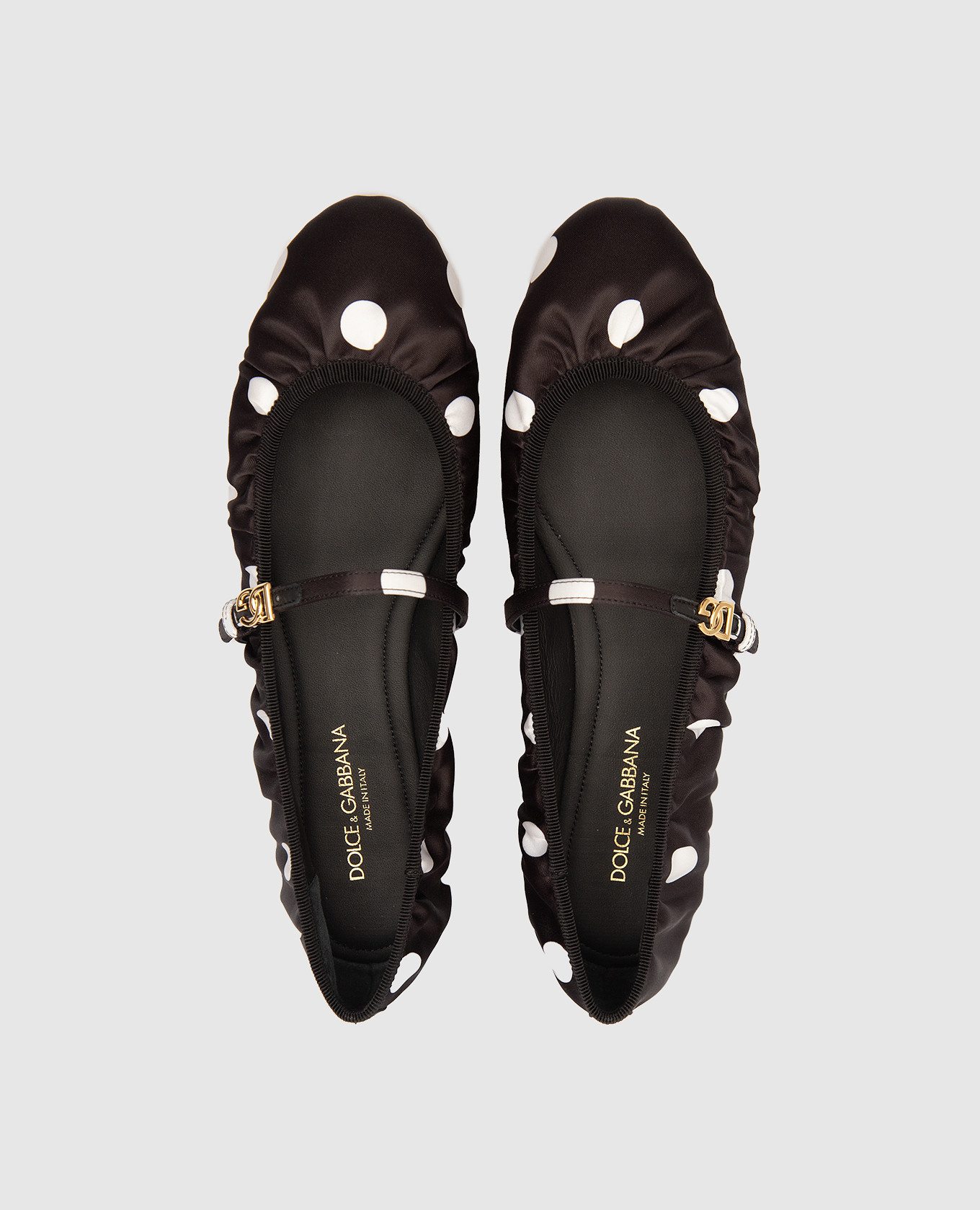 Black polka dot ballet flats with metallic DG logo Dolce&Gabbana 4