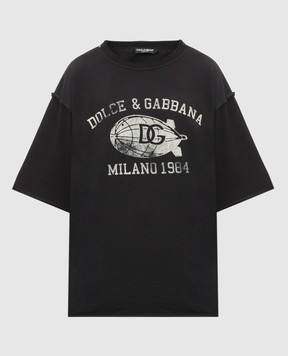 Dolce&Gabbana Black t-shirt with logo print G8RF4TG7NSX