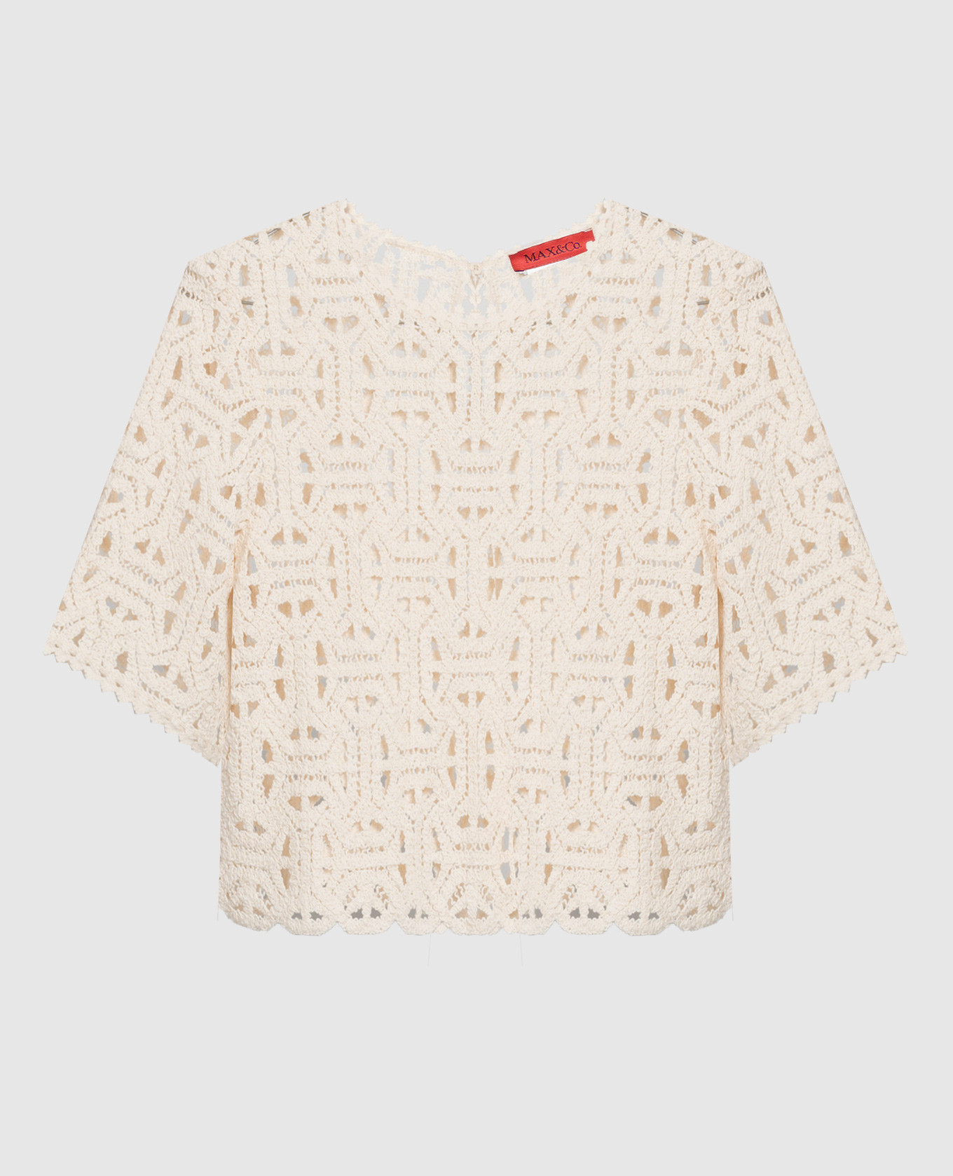 

Beige MORFEO openwork blouse with macrame embroidery Max & Co