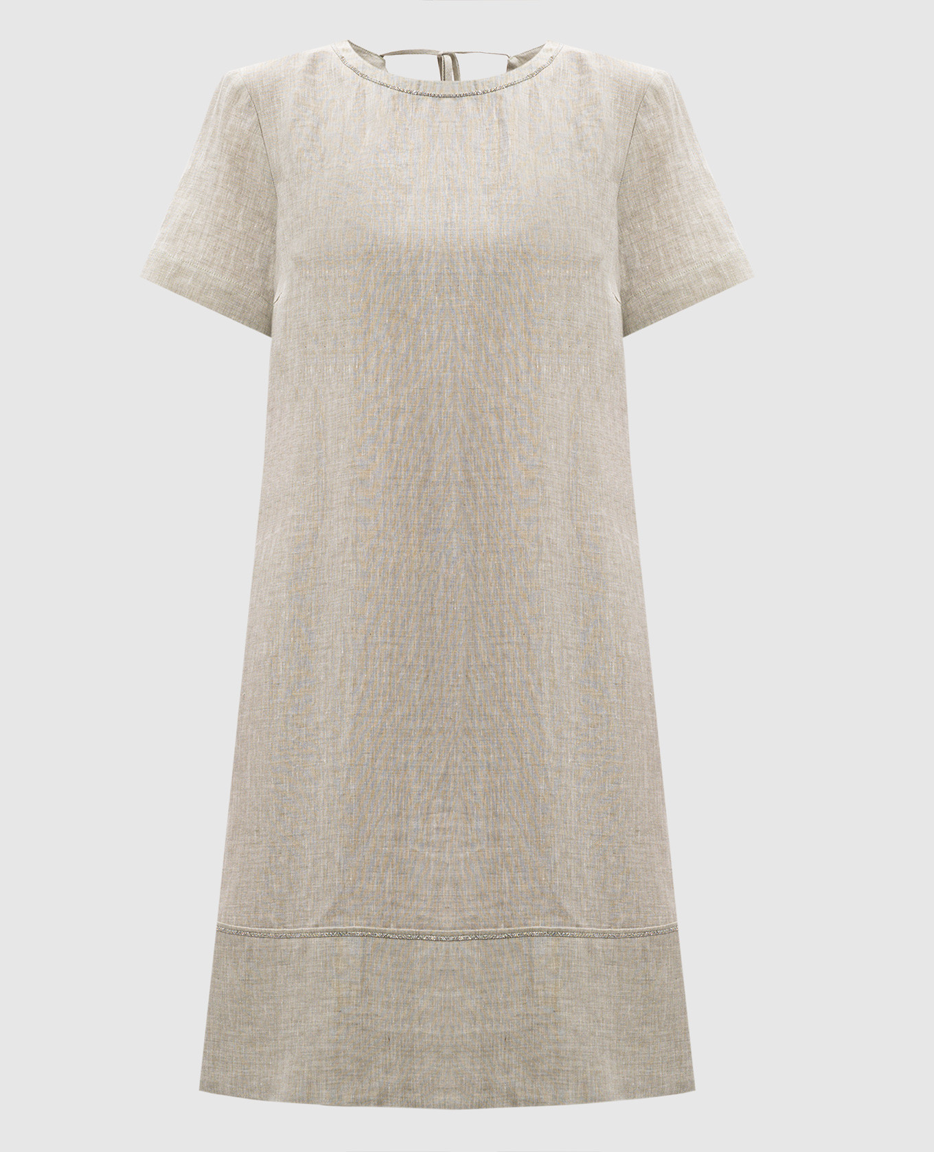 

Green linen dress with monil chain Peserico
