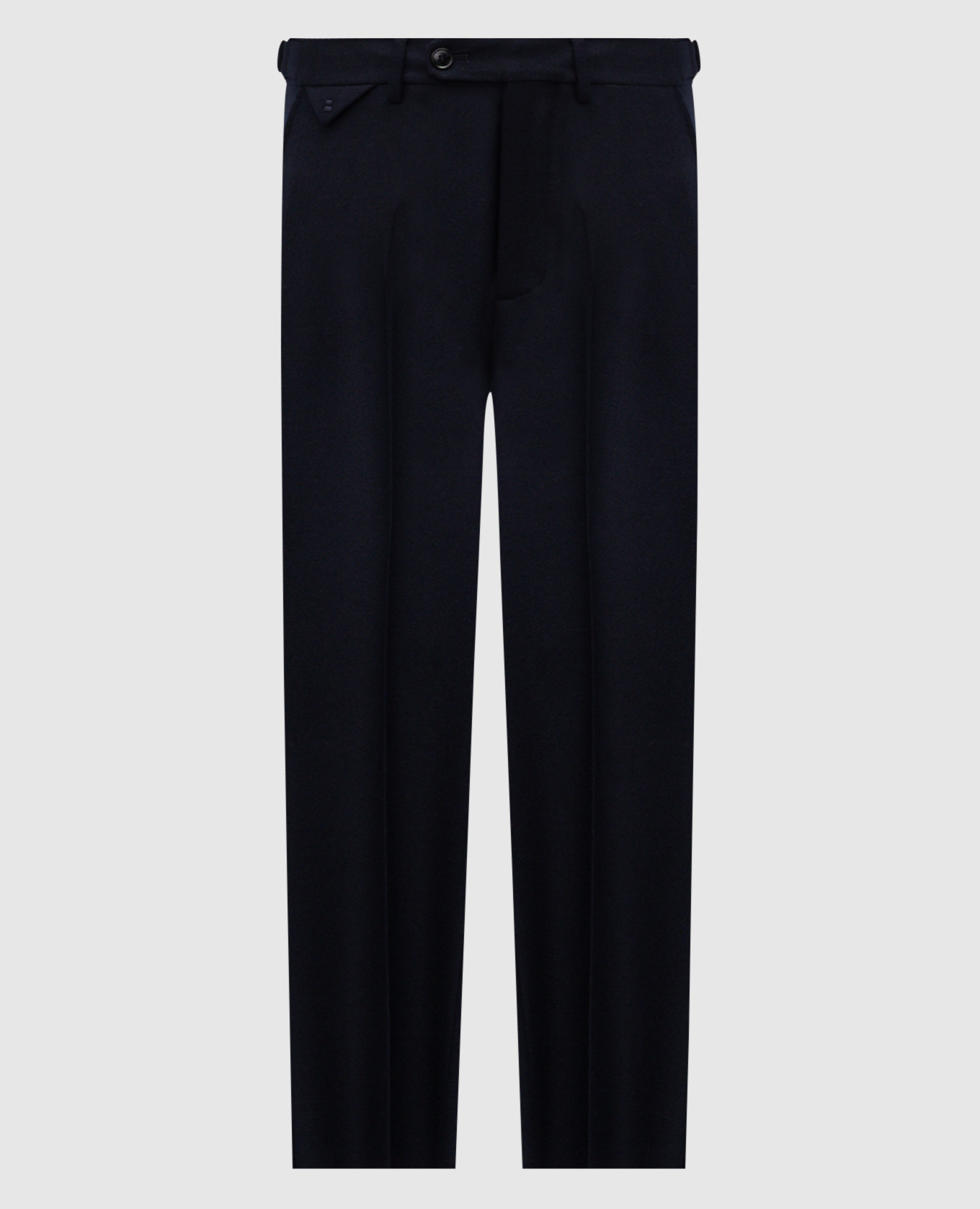 Blue wool pants with straps Brett Johnson