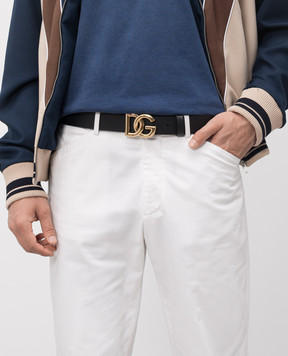 Dolce&Gabbana Black leather belt with logo BC4644AX622