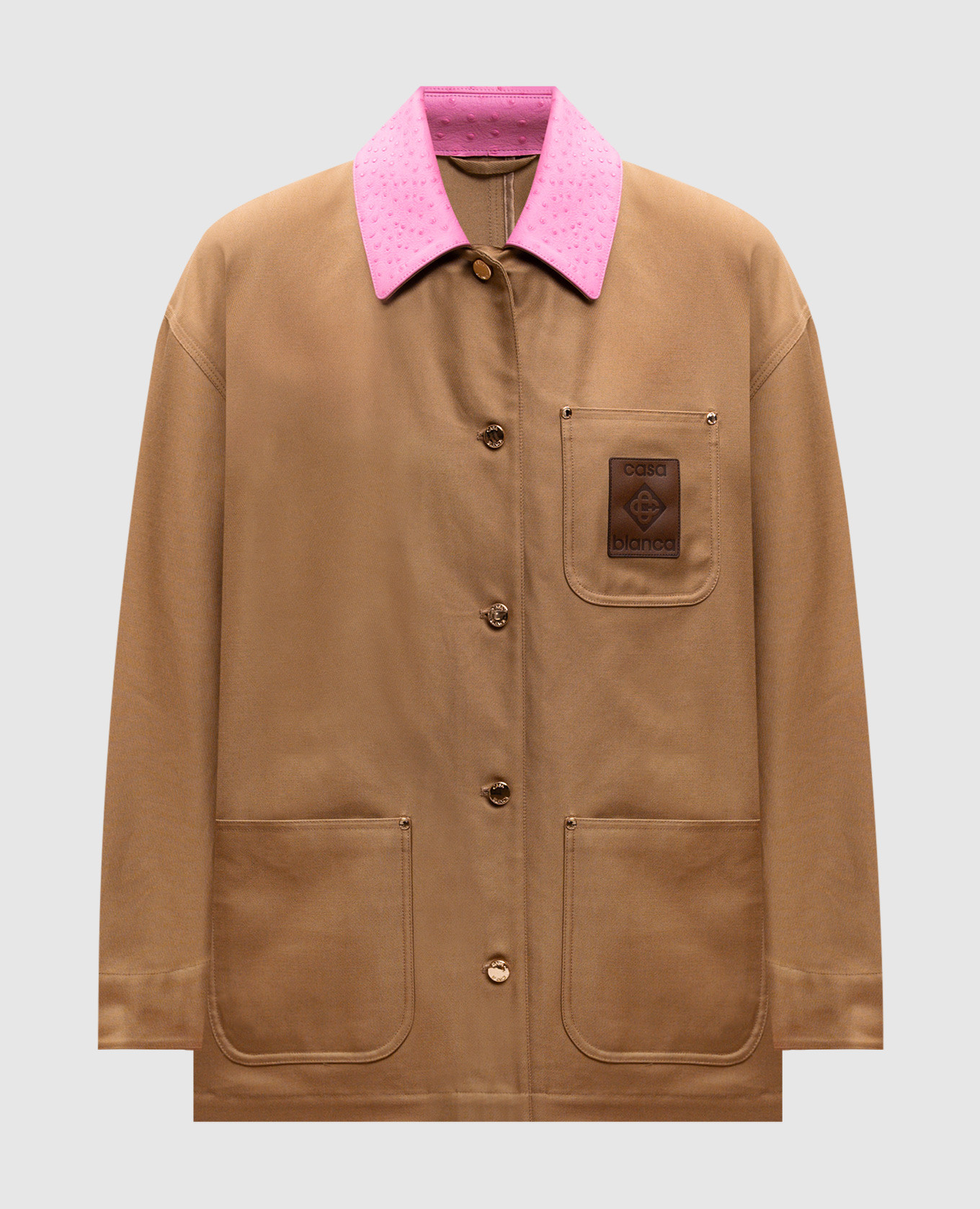 

Brown jacket with leather collar Casablanca