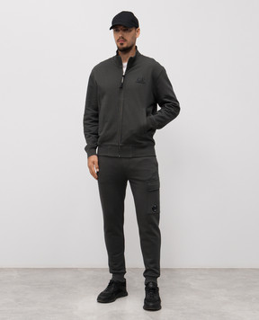 C.P. Company Green joggers with logo patch MSP717A005086W