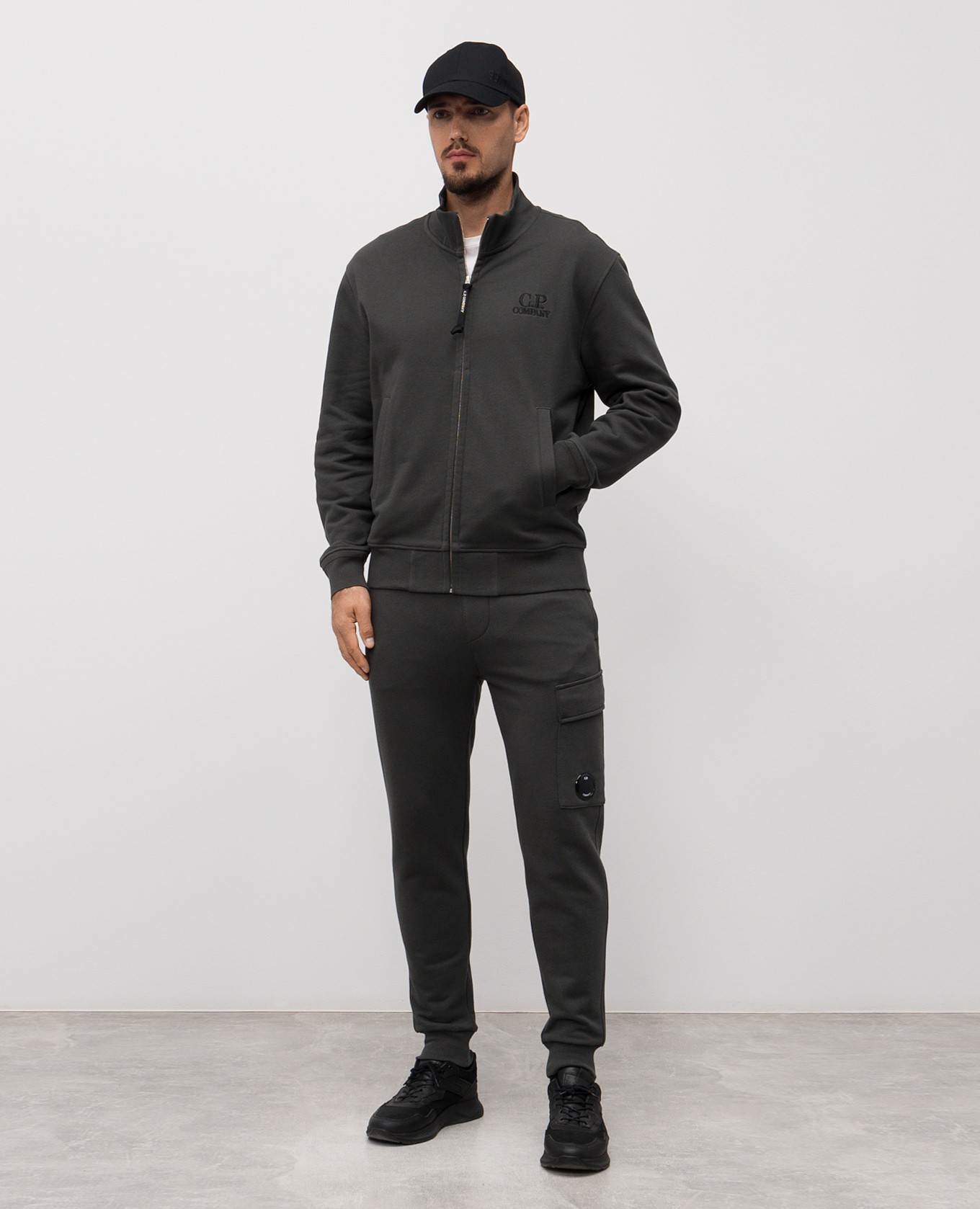 

Green joggers with logo patch C.P. Company