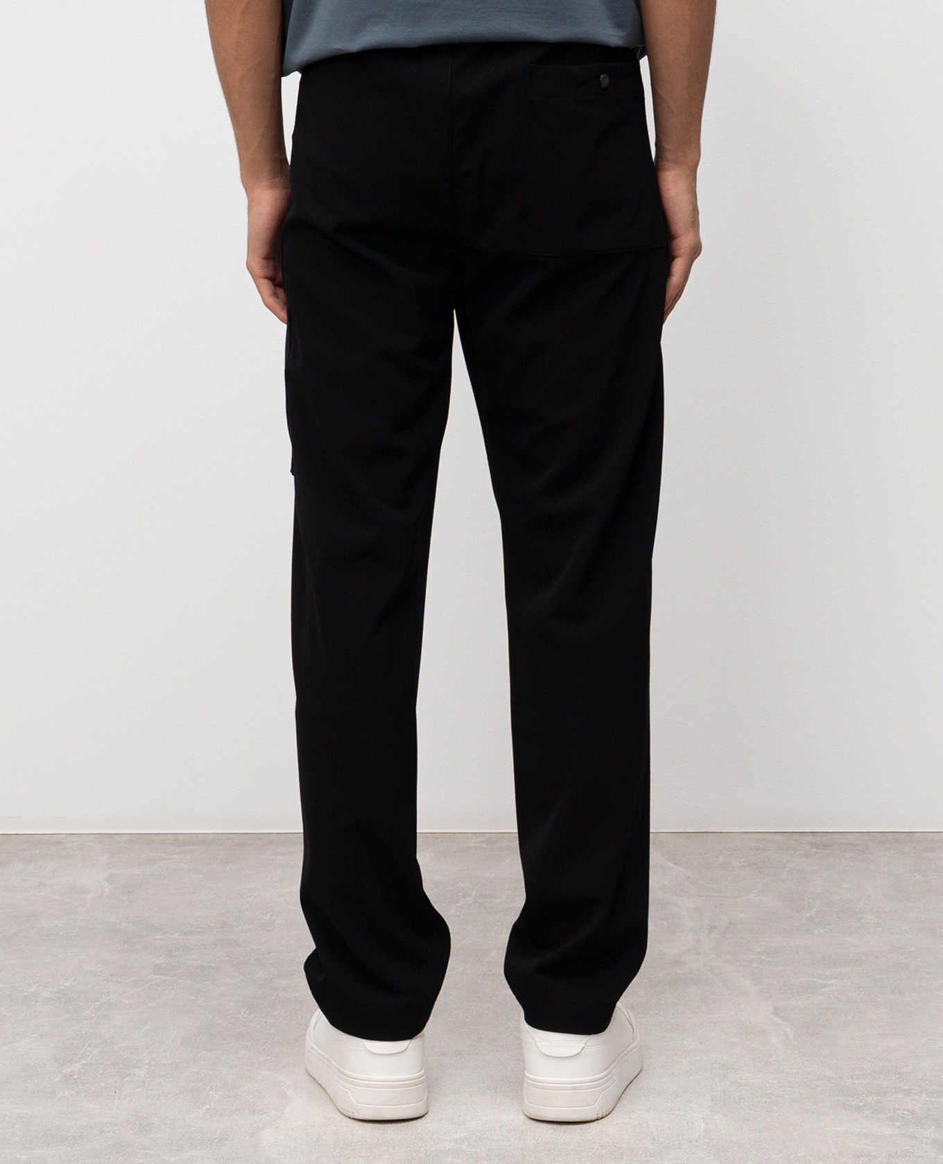 Black wool trousers with logo patch C.P. Company 4