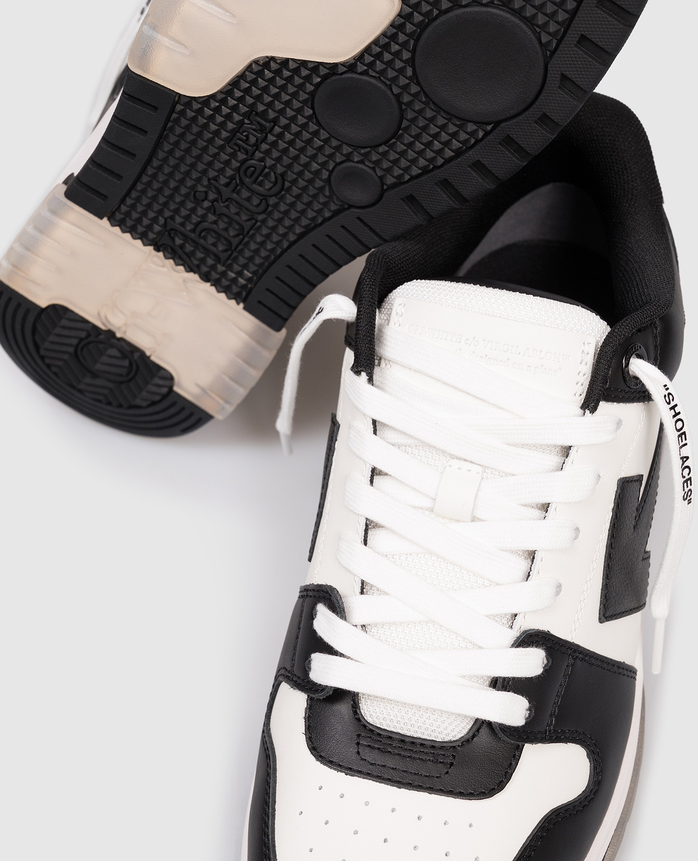 

Out Of Office black leather sneakers Off-White