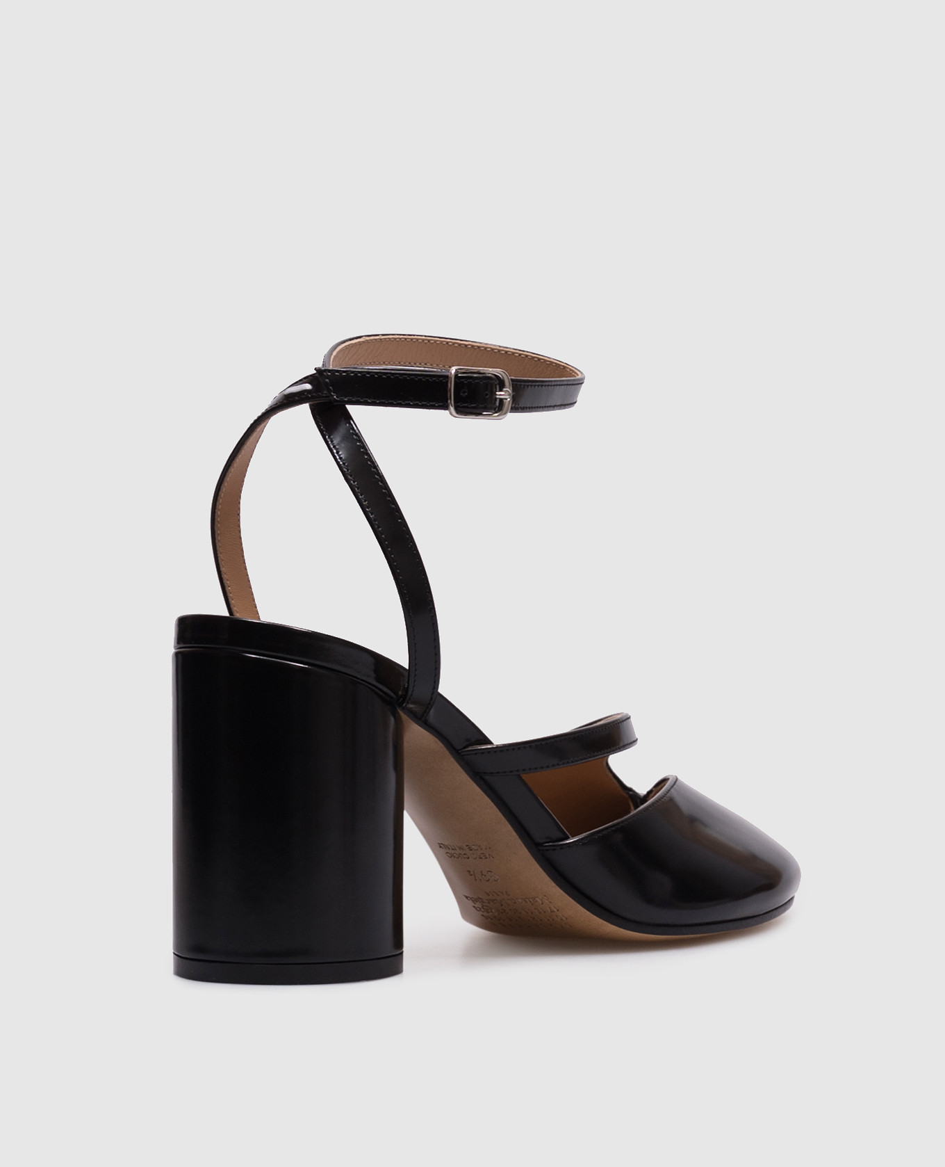 Black glossy leather Tabi slingbacks Maison Margiela