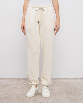 Moncler Beige joggers with logo patch K20938H0000689B0Q