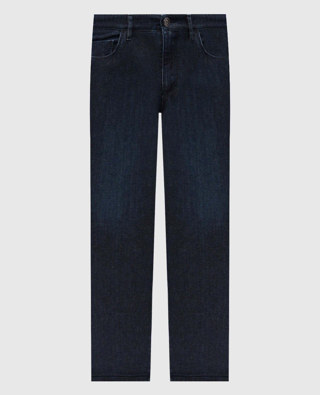 Blue jeans with embroidered emblem Stefano Ricci