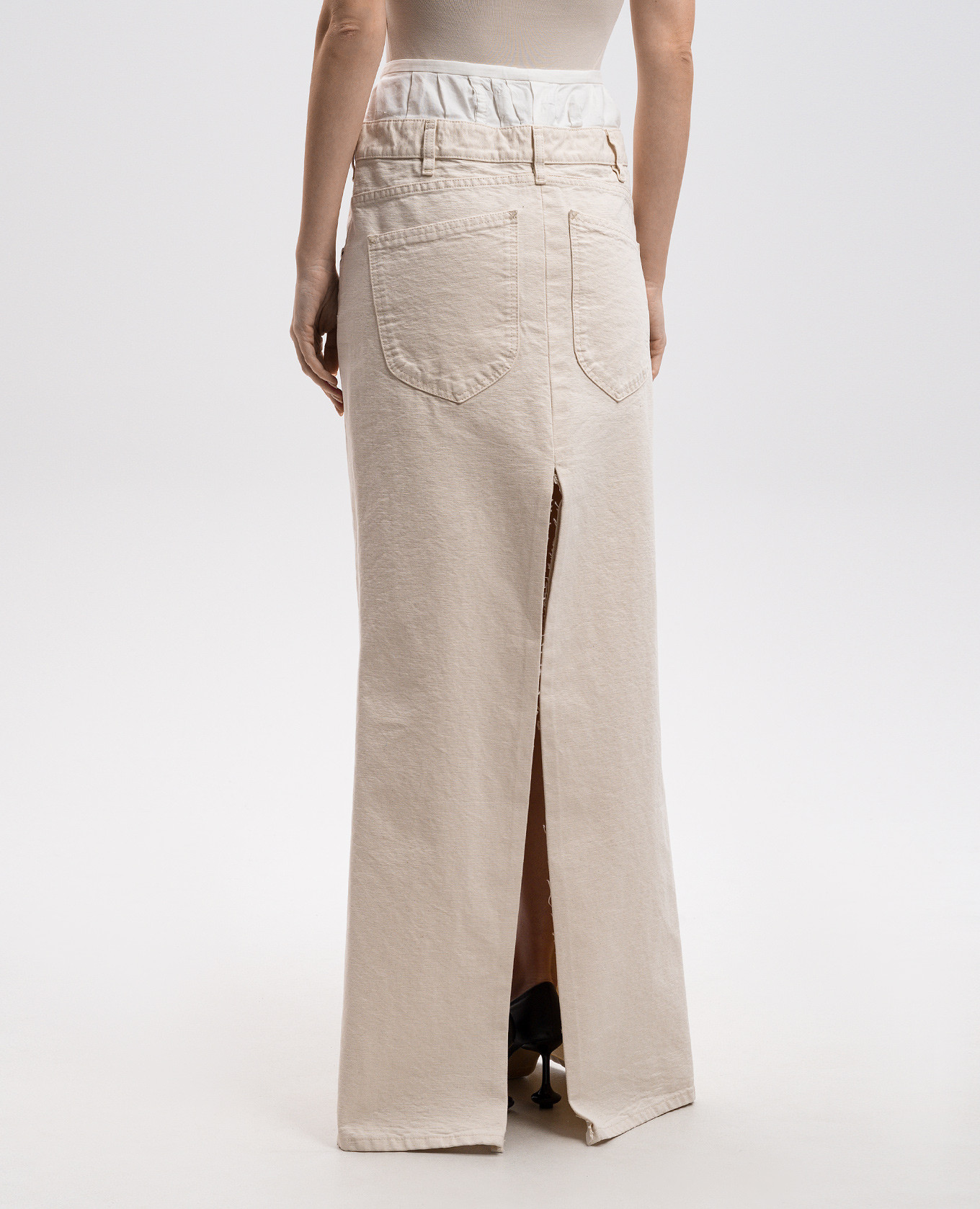 Beige maxi skirt with slits Maison Margiela 4
