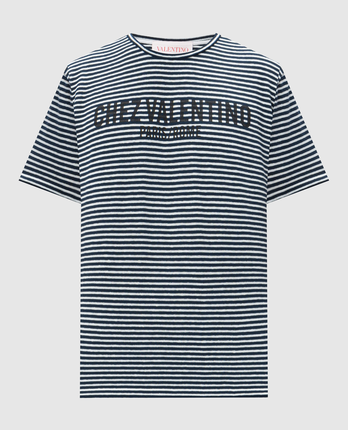 

Blue striped linen t-shirt Valentino