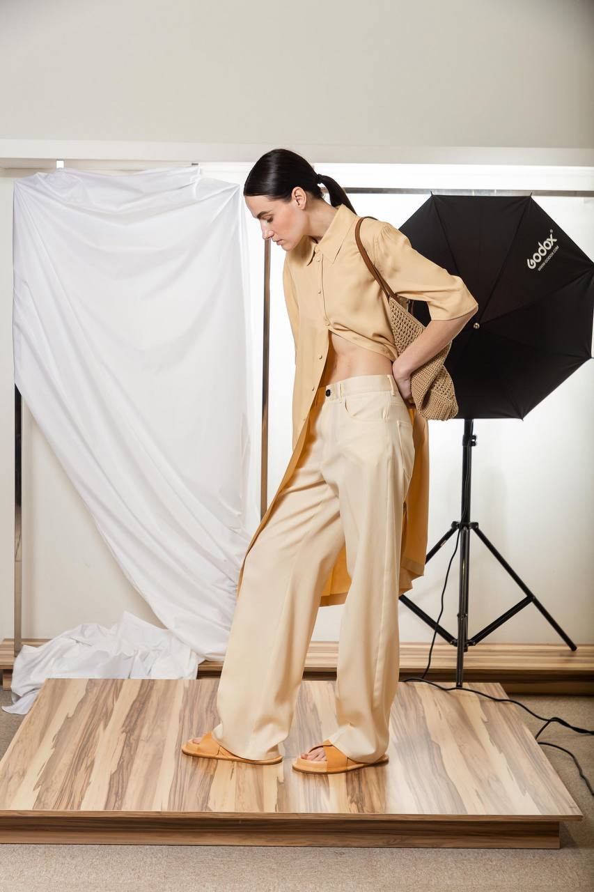 

Beige pants made of wool Jil Sander