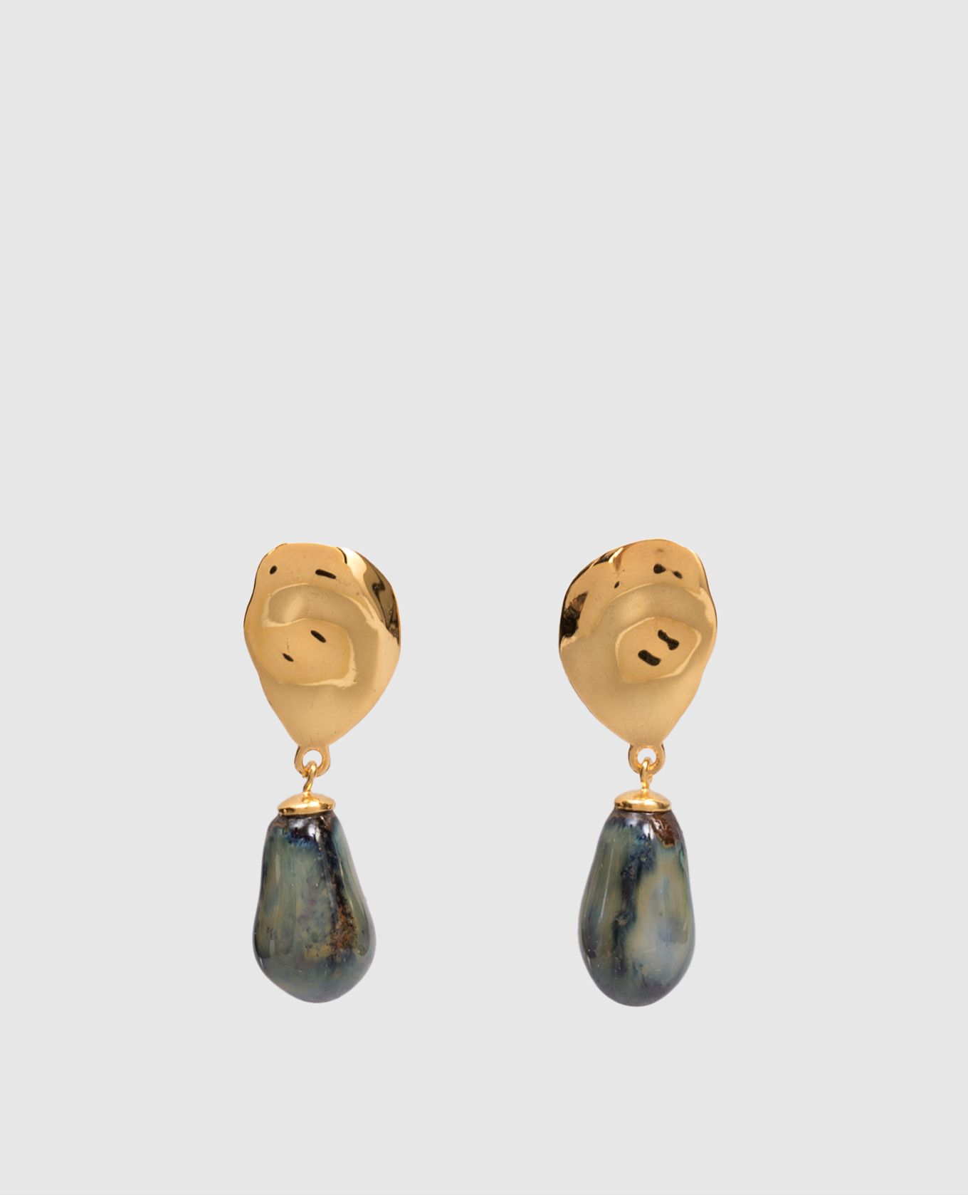 

Lake Ocean gold earrings with 22 karat gold plating House of Fou, Golden
