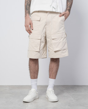 Heliot Emil Cellulae beige cargo shorts M10163