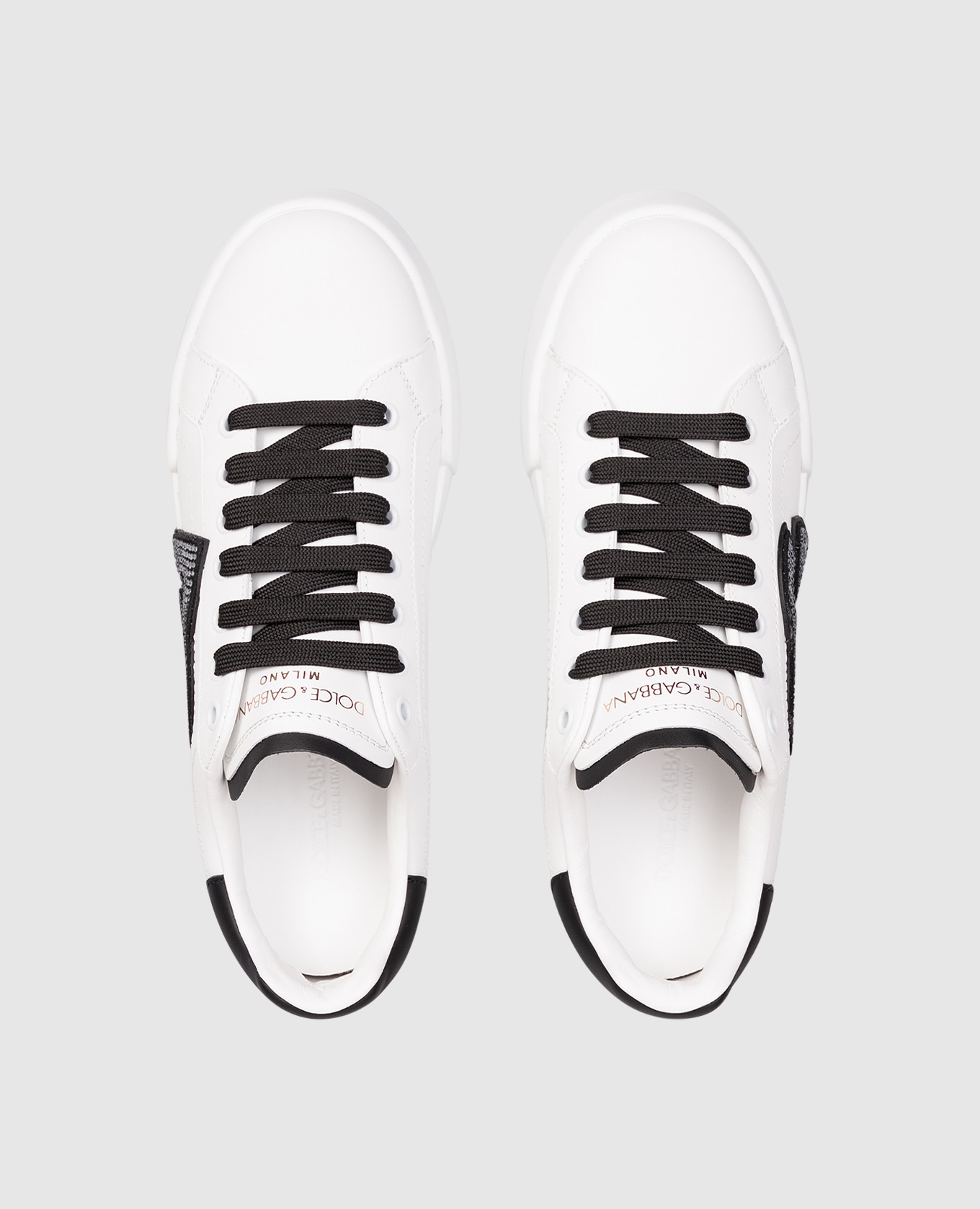 

White Light Strobel leather sneakers with crystals Dolce&Gabbana