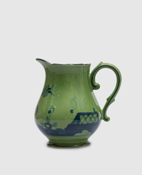 Ginori 1735 Green porcelain milk jug from the Oriente Italiano collection 003RG00FLT000G00123600