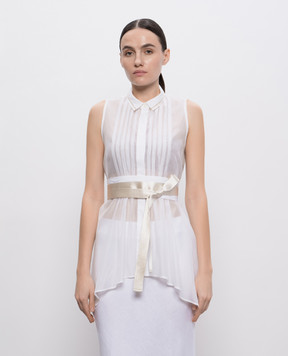 Peserico White blouse with linen E08078A08372