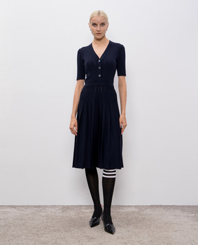 Thom Browne Blue wool and silk dress FKD180AY1058